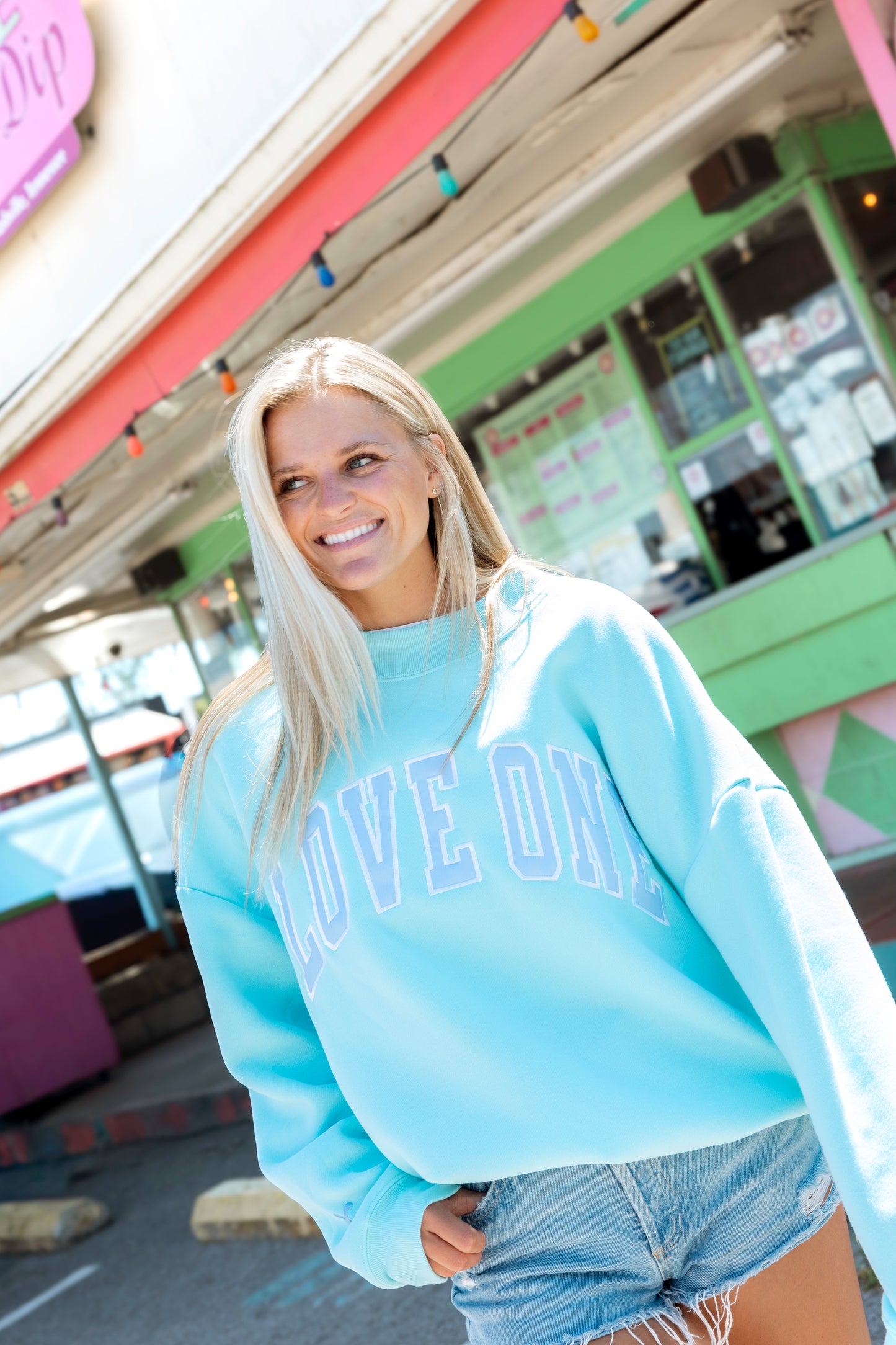 Love One Mock Turtleneck - Blue