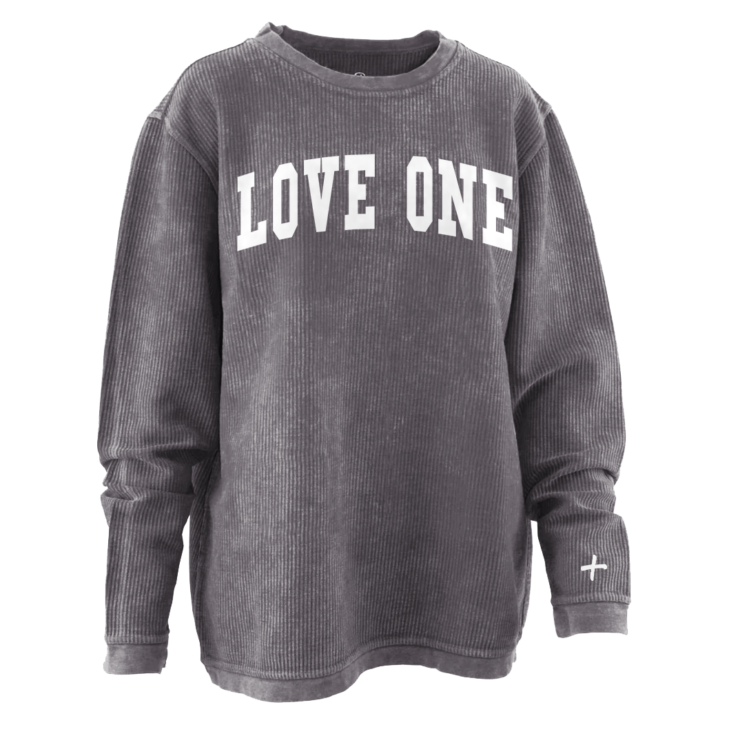 Oversized Corded Sweatshirt Charcoal