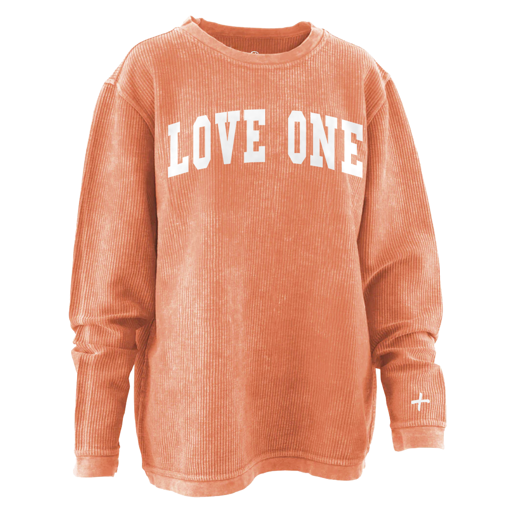 Oversized Corded Sweatshirt Burnt Orange Love One Store