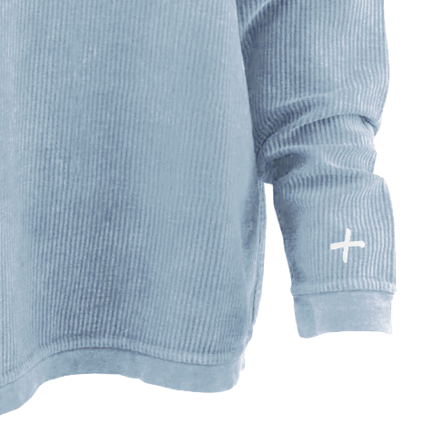 Oversized Corded Sweatshirt Denim