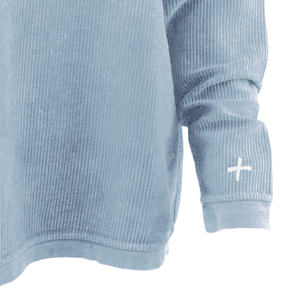 Oversized Corded Sweatshirt Denim