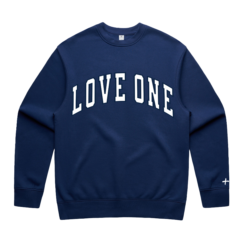 Love One International Embroidered Crewneck - Navy