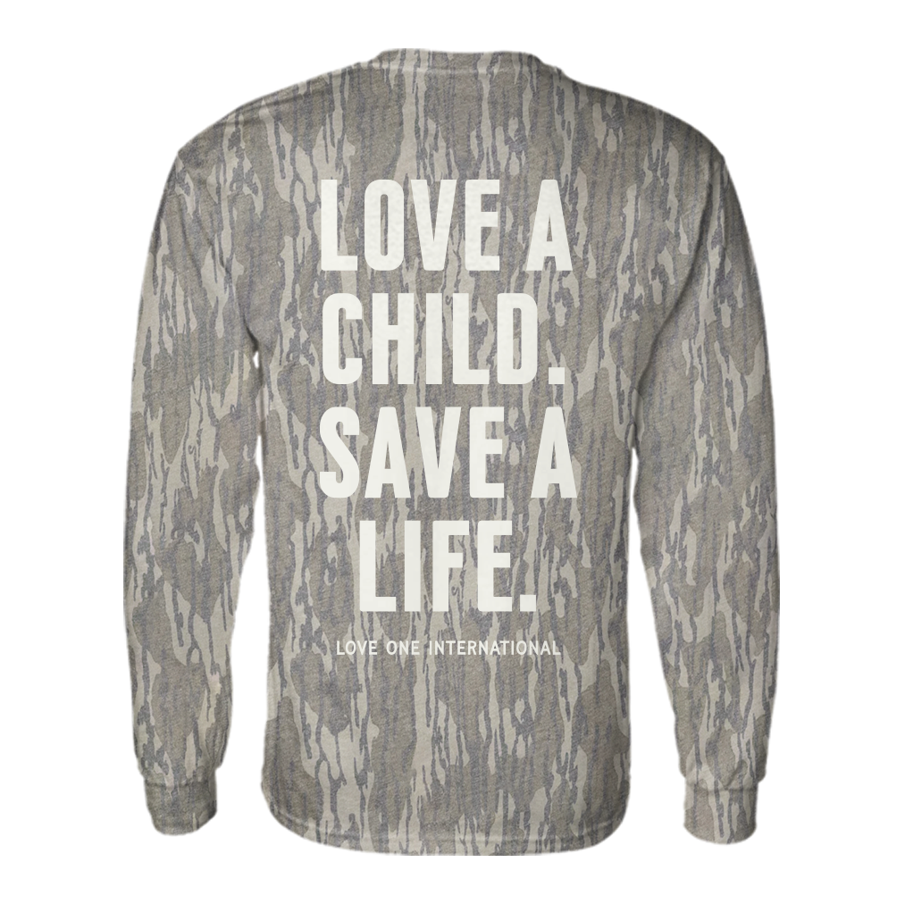 Mossy Oak Love a Child. Save a Life Long Sleeve Tee