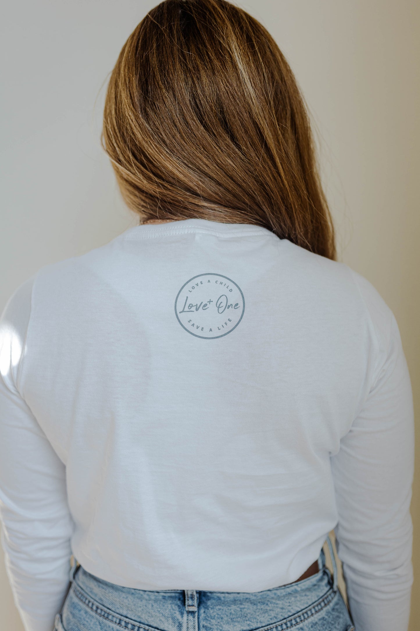 V Neck Long Sleeve Tee White