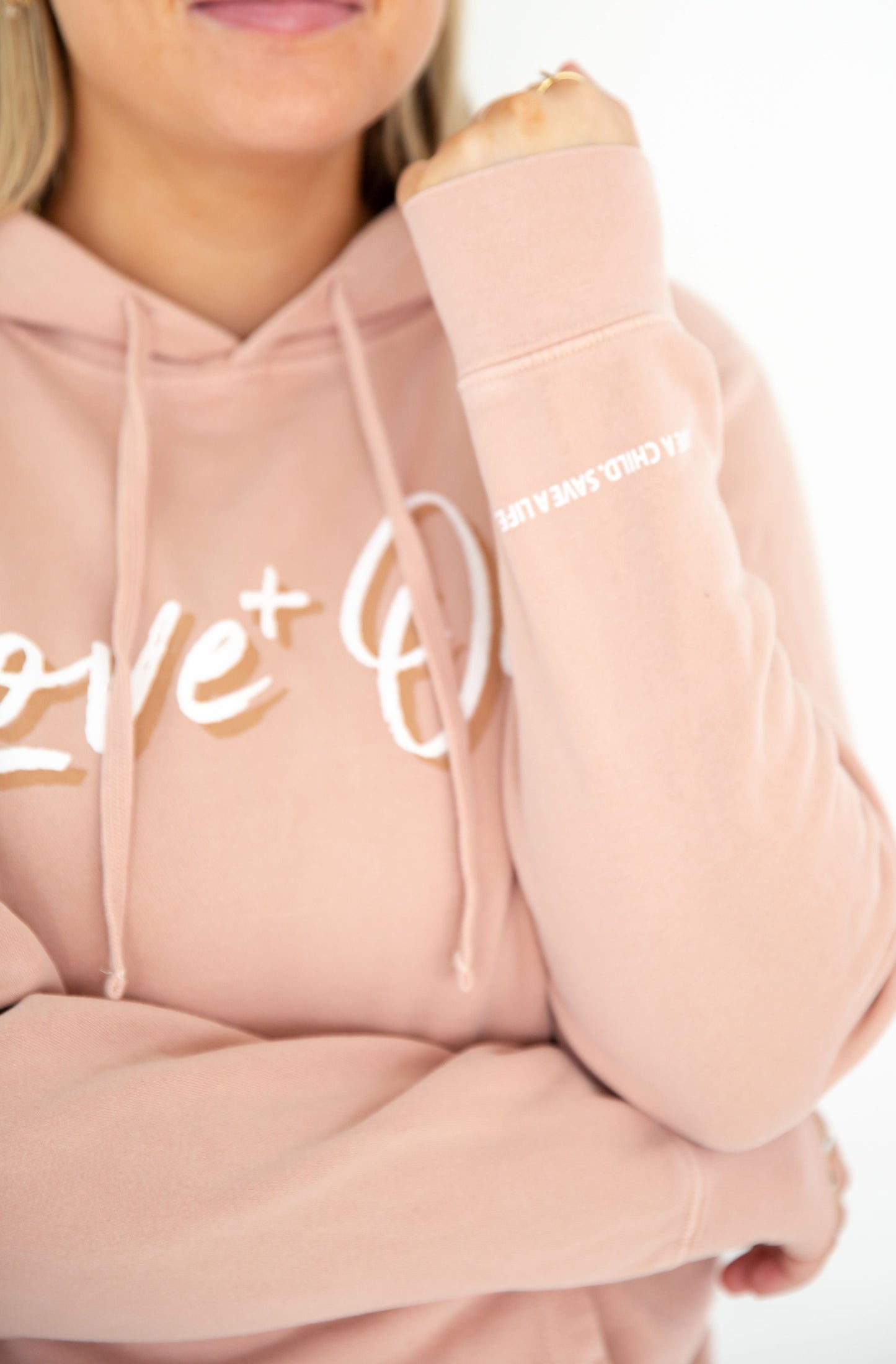 Dusty Pink Hoodie with Shadow