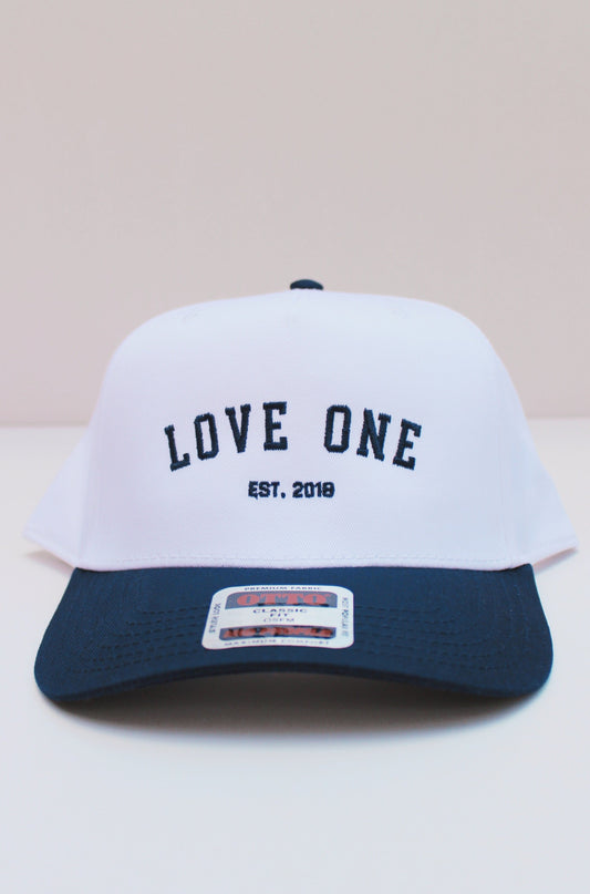 Embroidered Navy/White Hat