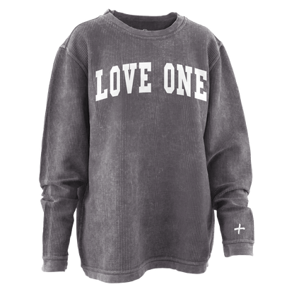 Oversized Corded Sweatshirt Charcoal
