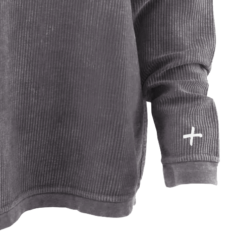 Oversized Corded Sweatshirt Charcoal