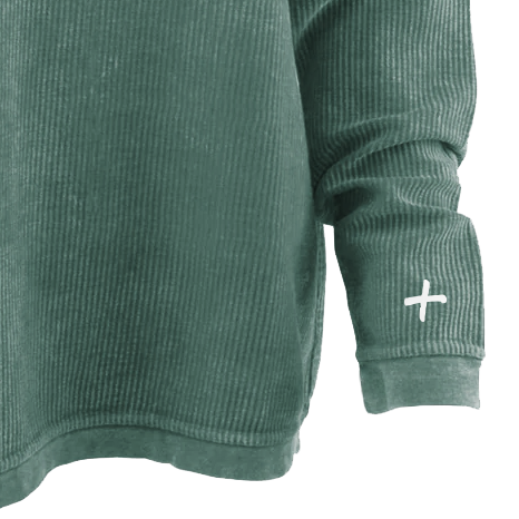 Oversized Corded Sweatshirt Hunter Green