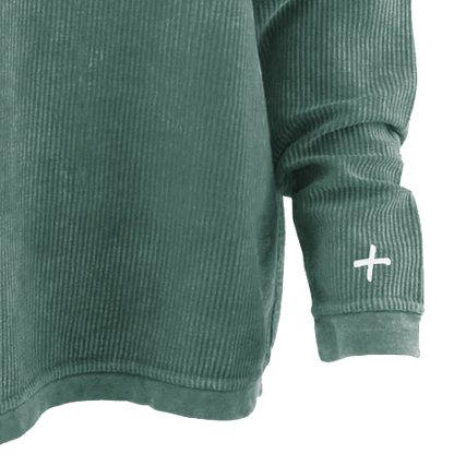 Oversized Corded Sweatshirt Hunter Green