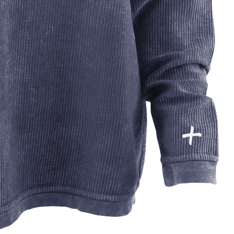 Oversized Corded Sweatshirt Navy