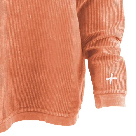 Oversized Corded Sweatshirt Burnt Orange