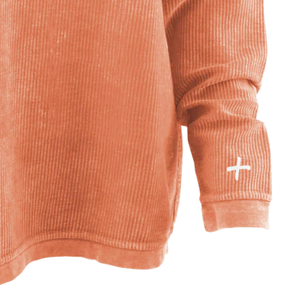 Oversized Corded Sweatshirt Burnt Orange