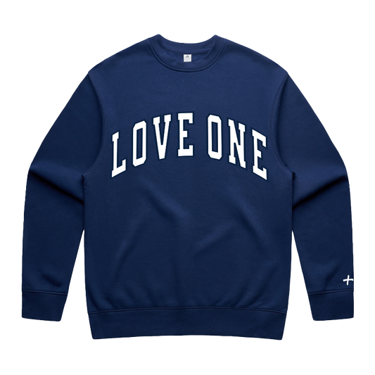 Love One International Embroidered Crewneck - Navy