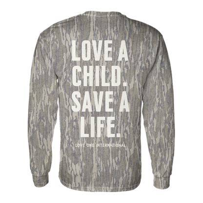 Mossy Oak Love a Child. Save a Life Long Sleeve Tee