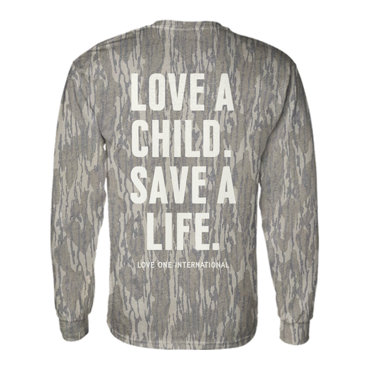 Mossy Oak Love a Child. Save a Life Long Sleeve Tee